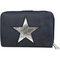 Glamexx24 Petit Portefeuille Femme Étoiles – Ultra Fin, Léger, Compartiments Multiples Bleu Jean