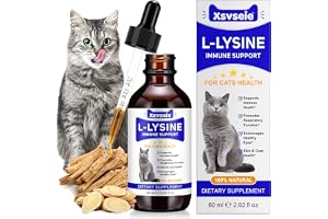 Lysin droppe för katter 60 ml, immunstöd för katter, L-Lysin för katter, starnäring, rinnande näsa, förkylning, ögonfunktion