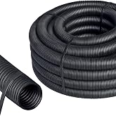 ISOLATECH Corrugated pipe without slot DI &Oslash;20 mm &Oslash;25 mm x 2 m Black | PP, REACH and RoHS, UL94V0, For Indoor and Outdoor Use,