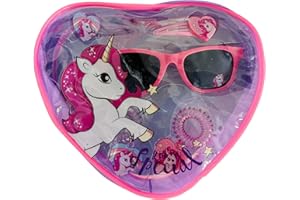 KIDS EUROSWAN SRV Hub® Sunglasses and Hair Accessories, Bobbles and Snap Clips in Heart Shaped Storage Bag, Backpack for Girls, 4+ Years (Unicorn Bag)