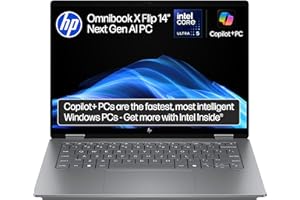 HP OmniBook X Flip NGAI 14" Laptop | CoPilot+ PC | Intel® Core™ Ultra 5-226V Processor | 16GB RAM | 512GB SSD | Intel® Arc™ 130V | 2K IPS Touchscreen | Up to 22.75Hr Battery | Windows 11 | 14-fm0005sa