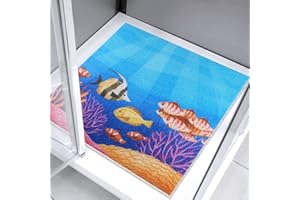 MACUNIN Square Shower Mat 60x60cm Non Slip Anti Mould Bath Tub Mat for Inside Shower, Loofah Massage Anti-Slip Shower Mat for Inside Bath, Cuttable Bathtub Mat Bathroom Rug with Drain Washable Quick Dry