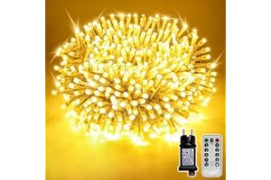 ‎SOAGRC Soagrc Lichterkette Außen 400LED 40M Warmweiß IP44 Wasserdicht Strombetrieben, Outdoor Lichterkette mit Fernbedienung 8 Modi Timer für Garten Balkon Weihnachten Hochzeit Party