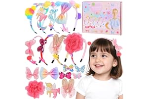 MPQMPQ 8PCS DIY Headband Making Kit for Girls, Girls Birthday Presents, Craft Sets Gift with Hairband Accessories & 2 Gem Stickers, Arts and Crafts Toy for Kids Age 6 7 8 9 10 11 12+ Year Old
