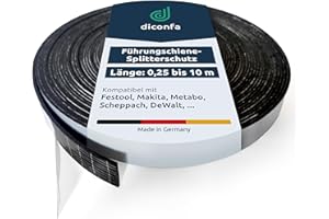 diconfa Splitterschutz TOP - LÄNGE: 0,25m bis 10m - kompatibel mit Festool Führungsschiene 495209 - KLEBER: weiß, gitterverstärkt - AUSWAHL: 5000mm (5m) - Spanreißschutz
