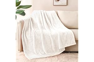 Whale Flotilla Manta Mullida de Sofá, Cálida Manta de Forro Polar para Cama, Muy Suave y Acogedora, 130 x 170 cm, Blanco