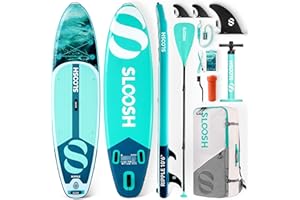 SLOOSH Aufblasbares Stand-Up-Paddle-Board, 10'6" Paddleboard mit Premium-Zubehör, rutschfestes Eva-Deck, ultraleichte Tragetasche und Pumpe, Ripple SUP für Jugendliche & Erwachsene
