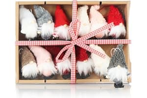 COM-FOUR® 12x Premium Zawieszki Świętego Mikołaja na Choinkę, Figurki Choinki Jako Ozdoby Świąteczne lub Zawieszki na Prezenty, Szwedzko-Skandynawskie Trolle