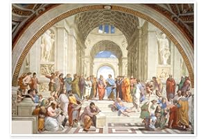 POSTERLOUNGE L'École d'Athènes Poster de Raffael 70 x 50 cm Beige Renaissance Décoration murale