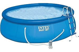 Intex Easy Set Up Pool mit Filterpumpe, Leiter, Bodentuch und Abdeckung, 4,5 x 121,9 cm, 28168