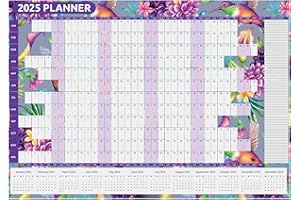 EVELAY 2025 Wall Planner A1 Full Year Academic Calendar 84.1 x 59.4cm for School Home Office Runs from January to December (Birds)