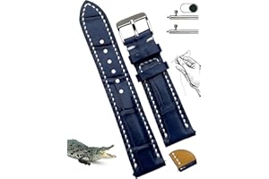 VINACREATIONS Handmade Alligator Belly Watch Band Men Quick Release Premium Hornback Crocodile Replacement Pin Tang Buckle Wristwatch Strap by Vietnamese
