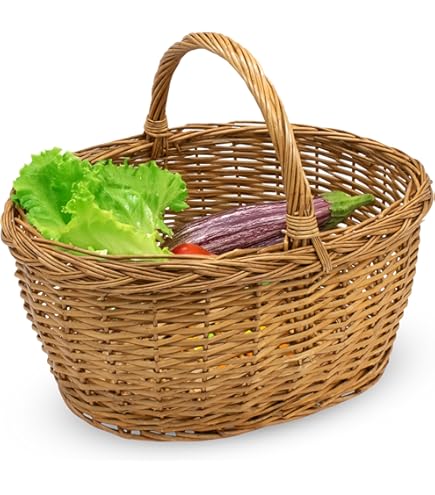 BOGATÉCO | Panier En Osier Avec Poignée Pour Faire Du Shopping De Couleur Naturelle Ou