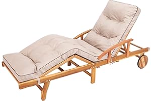 ‎BJIRD Liegenauflage, Auflage für Gartenliege 200 x 55 x 8 cm, Auflagen für Deckchair, Polsterauflage für Sonnenliege, Kissen für Liegestuhl, gesteppt - Beige
