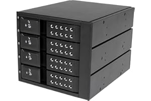 StarTech.com Rack amovible / Backplane sans tiroir pour 4x HDD SAS II/SATA III 6Gb/s de 3,5" avec échange à chaud - Aluminium (HSB4SATSASBA)