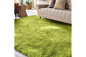 XSIVOD Flauschig Hochflor Teppich Grün, Waschbarer Teppich 80x160 Wohnzimmer Anti Rutsch Extra Große Teppiche Schlafzimmer Weich Moderne Teppiche Matte Teppichen für Kinderzimmer