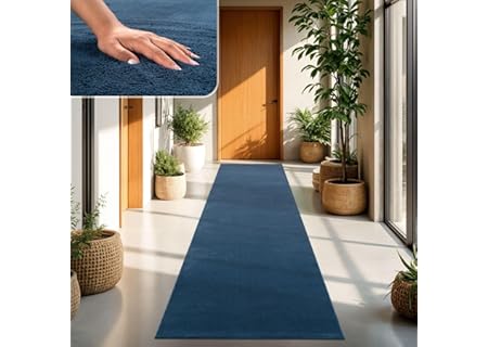 TT Home Matta Vardagsrum Stor Matta Enfärgad Modern Design Tvättbar Gul Guld, Färg: Blå Marin, Storl - Amazon Deal & Rabatt