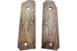 warreplica WWII US M1911 / 1911 .45 Empuñaduras de Pistola de Madera Cruz Celta grabada - Reproducción