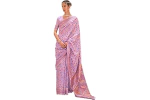 ETHNICMODE Indian Fancy SAREE for WOMEN Kashmiri Banarasi Soft Silk Multicolored Saree (Sari) For Women With Pink Blouse Piece-110