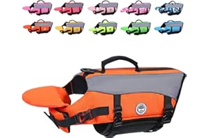 VIVAGLORY Giubbotto di Salvataggio per Cani con Galleggiante Frontale Rimovibile, Giubbotto di Salvataggio con Imbottitura Extra e Rifiniture Riflettenti per Nuoto e Navigazione, Arancio Fluo, XXS