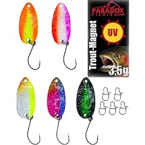 Lot De 7 Cuillères à Truite AMZfishing – 3 G Chacune, Revêtement UV Actif, Couleurs Variées, Pour étang Et Rivière