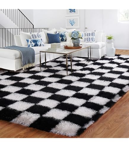 NORTHRUGS Indoor en outdoor tapijt, geruit, 80 x 150 cm, weerbestendig, modern geometrisch patroon, geruit all-over design, loper voor balkon, terras, tuin, serre, woonkamertapijt, waterdicht, blauw