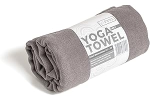 Blue Dove Yoga Microfiber Yoga Towel 72 Inches Long 24 Inches Wide Non Slip Lightweight (Grey)