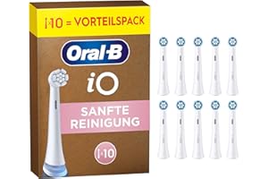 ‎ORAL-B Oral-B iO Sanfte Reinigung Aufsteckbürsten — ORIGINAL Zahnbürstenaufsatz für Elektrische Oral-B iO Zahnbürsten — Ersatzbürsten, Bürstenköpfe für empfindliches Zahnfleisch & Zähne — Weiß, 10 Stück