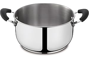 Lagostina Cacerola profunda Gioiosa con 2 asas, acero inoxidable, diámetro 22 cm, 4,0 litros