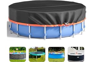 BAHAGULY Poolabdeckung Rund 472 cm, Lagertank Poolabdeckung mit Kordelzug Design-Whirlpool-Abdeckung Ideal für wasserdicht und staubdicht, StabilitäT Und Einfache Installation (Schwarz)