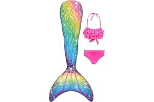 DNFUN Girls Syrenka ogon z monofelem do pływania, Stroje kąpielowe syreny, A1, 120