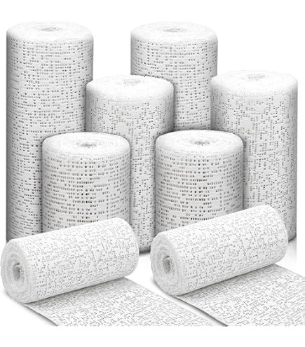 Lot De 12 Bandes De Plâtre Pour Moulage - 4 Tailles (5 à 20cm X 270cm) - Séchage Rapide, Pour Travaux Manuels, Sculpture Et Art
