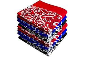 EVERY-VILLE Where EVERYone is Welcome 6 Pack Red Black Blue Bandana for Women Men Gift Packaging - Cowgirl Cowboy Accessories Scarf Headband Neckerchief