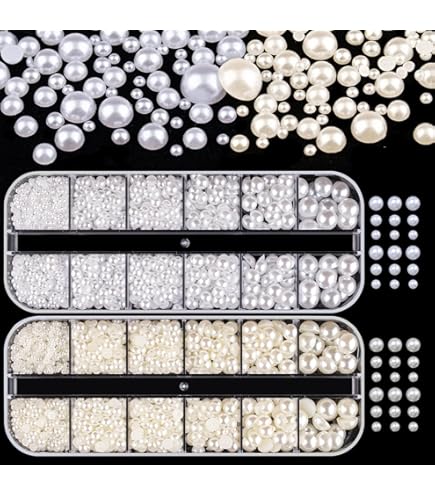Beadsland 4300 stuks heldere strass-steentjes met platte achterkant, nagelstenen, ronde kristallen strass-steentjes om te knutselen, gemengd in 6 maten, met picking-pincet en waxstiftset, SS6 - SS20