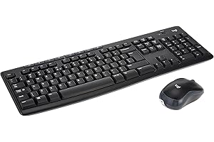 Logitech MK270 Combo Tastiera e Mouse Wireless per Windows, Layout Inglese QWERTY - Nero