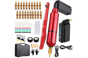 HAWINK Bezprzewodowa maszynka do tatuażu zestaw długopisów obrotowych ręcznie Poke a Stick 20 sztuk igieł do tatuażu kartridż uchwyt taśma owijka z etui RNP28KITP199-2