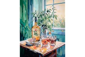 TISHIRON Dipingere con i numeri, whisky per adulti con pennelli, pittura con i numeri, su tela, pigmento acrilico, 40 x 50 cm (senza cornice)