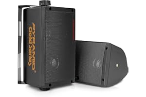 Pyramid Haut-Parleurs - Système de Haut-Parleurs Mini Box 3 Voies - Enceintes Intérieur/Extérieur Mural avec Woofer de 8,25 cm- Médium de 5,08 cm - Tweeter de 2,54 cm - Kit de Montage Inclus