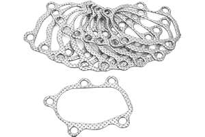 QQMORA Kit de juntas de 10 piezas Kit de juntas de codo de salida Turbo con 5 orificios para pernos adecuados para colector de escape T25 T28 GT25 GT28 plateado