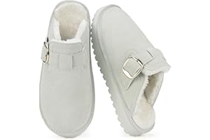 Mishansha Clogs Damen Winter Gefüttert Pantoletten Herren Warme Plüsch Hausschuhe GR.36-46