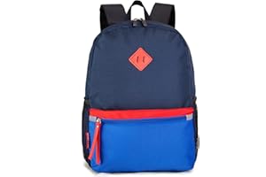 HawLander Little Kids Backpack, Toddler School Bag for Boys Aged 3 4 5 6 7 Years, with Chest Strap, Navy Blue