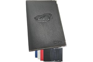 Ugozen Pochette Carte Grise, Accessoire Porte Papier Voiture + Etui de Protection Trensparent (inclu) Fabrication FRANÇAISE
