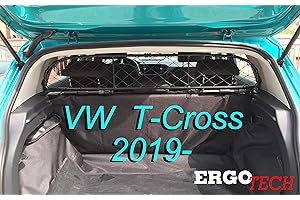 ERGOTECH Divisorio Griglia Rete Divisoria per Volkswagen T-Cross, RDA65-HXXS16, Trasporto Cani e Bagagli
