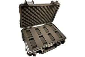 RENITOR Watch Carry Case Travel Storage Box | ABS Ultimate Protection Waterproof Shockproof | Fits all Wristwatches & Smart watches up to 60mm | Cleaning Cloth Included | Black (8)