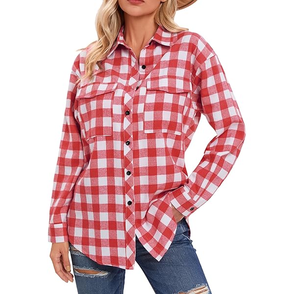 Zeagoo Geruite blouse voor dames, lange mouwen, V-hals, hemd, elegante klederdrachtblouse, Oktoberfest, blouse, tuniek, top, casual, button-down blouses, S-XXL, zwart, blauw, XL
