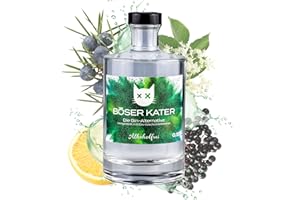 ‎BÖSER KATER Böser Kater Alkoholfrei, Die Gin-Alternative, Gin-Geschmack mit Wacholder, Vegan & Zuckerfrei, Perfekt für Longdrinks & Cocktails, Ideale Geschenkidee, Gin ohne Alkohol, 0,5l