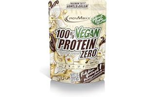 ‎IRONMAXX IronMaxx 100% Vegan Protein Zero - Vanilla Dream 500g | Veganes Eiweißpulver ohne Zucker | Low Carb Protein Shake, High Protein, laktosefrei, geeignet für Muskelaufbau & Diät
