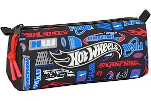 SAFTA Hot Wheels - Trousse avec Fermeture éclair et Compartiment, Trousse pour Enfant, idéale pour Les Enfants d'âge Scolaire, Confortable et Polyvalente, qualité et résistance, 21 x 7 x 8 cm