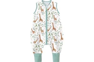 Chilsuessy Babysovsäck med ben 1,5 tog sovsäck 100 % bomull året runt sovsäck med fötter babysovsäck barn
