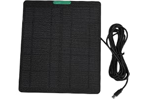 Keenso 10W 5V Kamera Solpanel med USB C -kabel för Ringblink